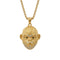 Collier tête de singe pour homme, en acier inoxydable, avec détails scintillants