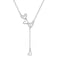 Collier cravate cœur pour femme, en argent 925, avec zircons scintillants