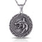 Collier loup pour homme, en acier inoxydable argenté, style viking