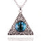 Collier satanique unisexe, en alliage de zinc, avec pendentif oeil de sauron triangulaire