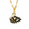Collier pendentif cygne pour femme, en acier titane doré, avec pierres colorées en forme de plume
