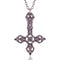 Collar de cruz invertida unisex, de aleación de zinc, plata envejecida