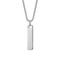 Collier plaque rectangulaire lisse pour homme, en acier inoxydable, style minimaliste