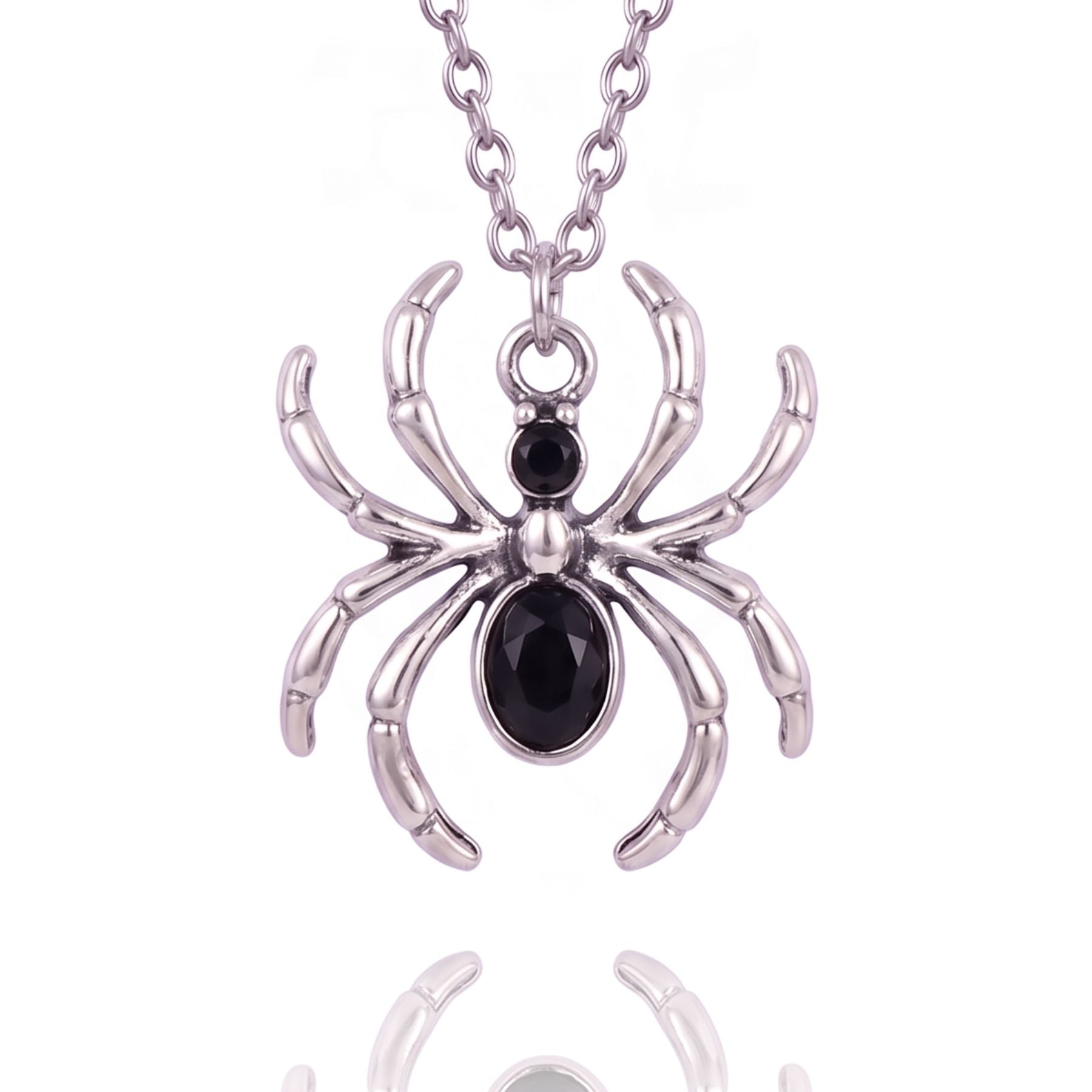 Collier araignée pour femme, en alliage de zinc, avec pierre intégrée