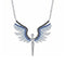 Collier pendentif ailes d’ange pour femme, en argent 925, avec pierres scintillantes