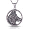 Collier pendentif loup pour homme, en acier inoxydable, design viking argenté