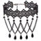 Collier ras de cou gothique victorien pour femme, en dentelle noire