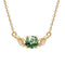 Collar de ágata verde para mujer, en plata 925, motivo floral