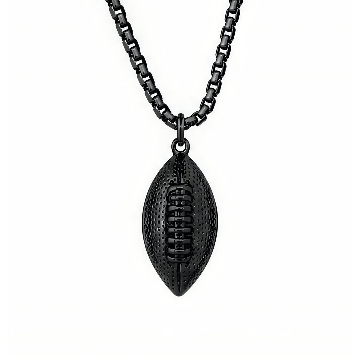 Collier ballon de football américain pour homme, en acier inoxydable, tendance