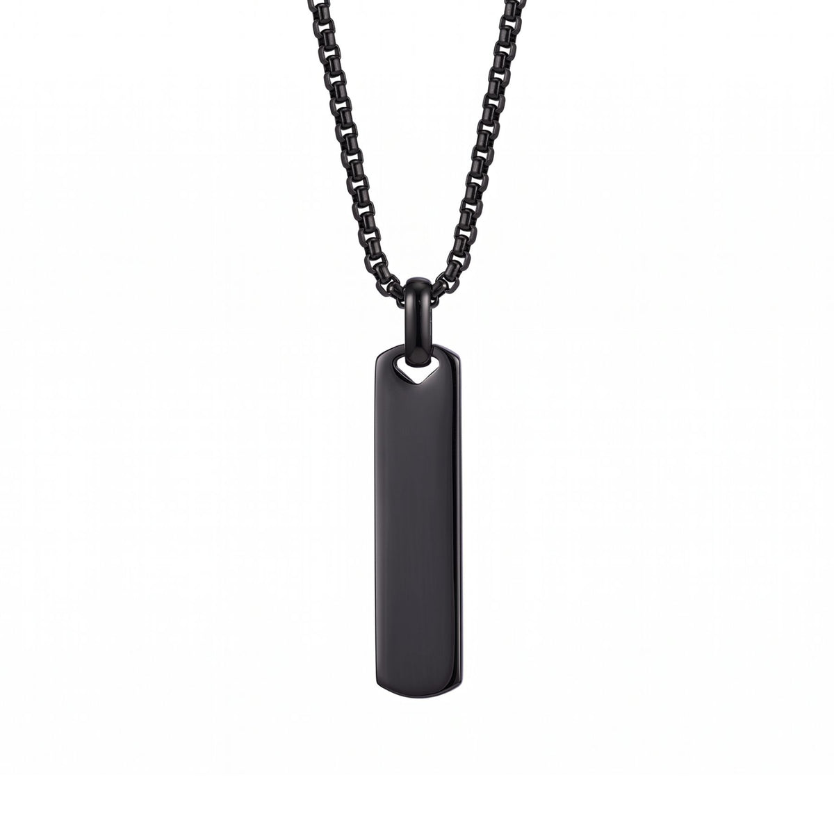 Collier plaque rectangulaire lisse pour homme, en acier inoxydable, style minimaliste
