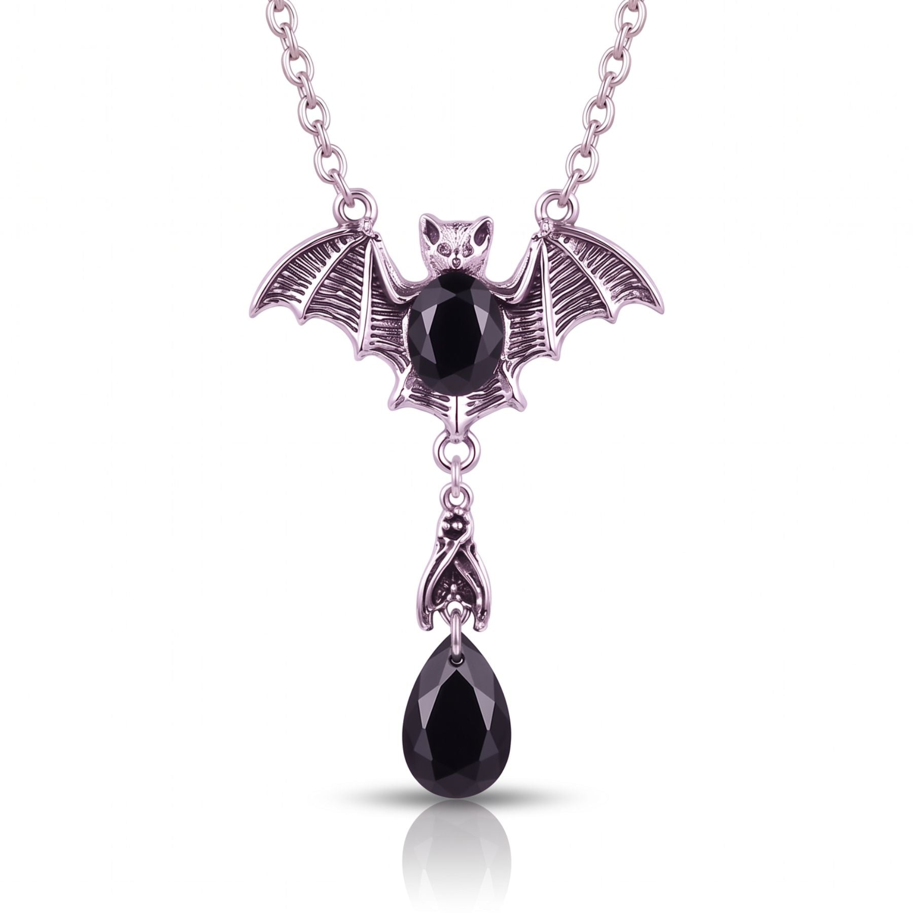 Collar gótico de murciélago para mujer, de aleación de zinc