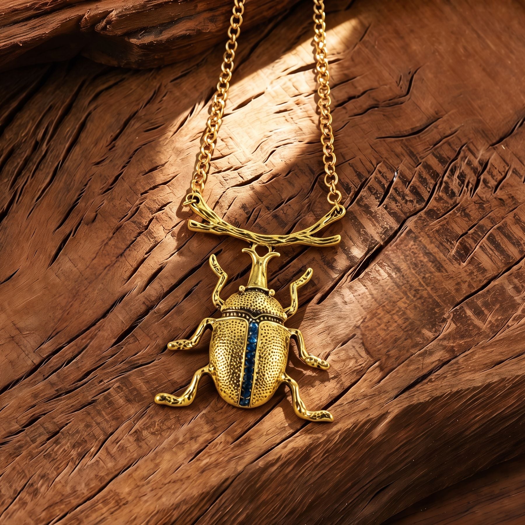 Goldener Skarabäus-Halskette für Damen, aus Zinklegierung, im Gothic-Stil