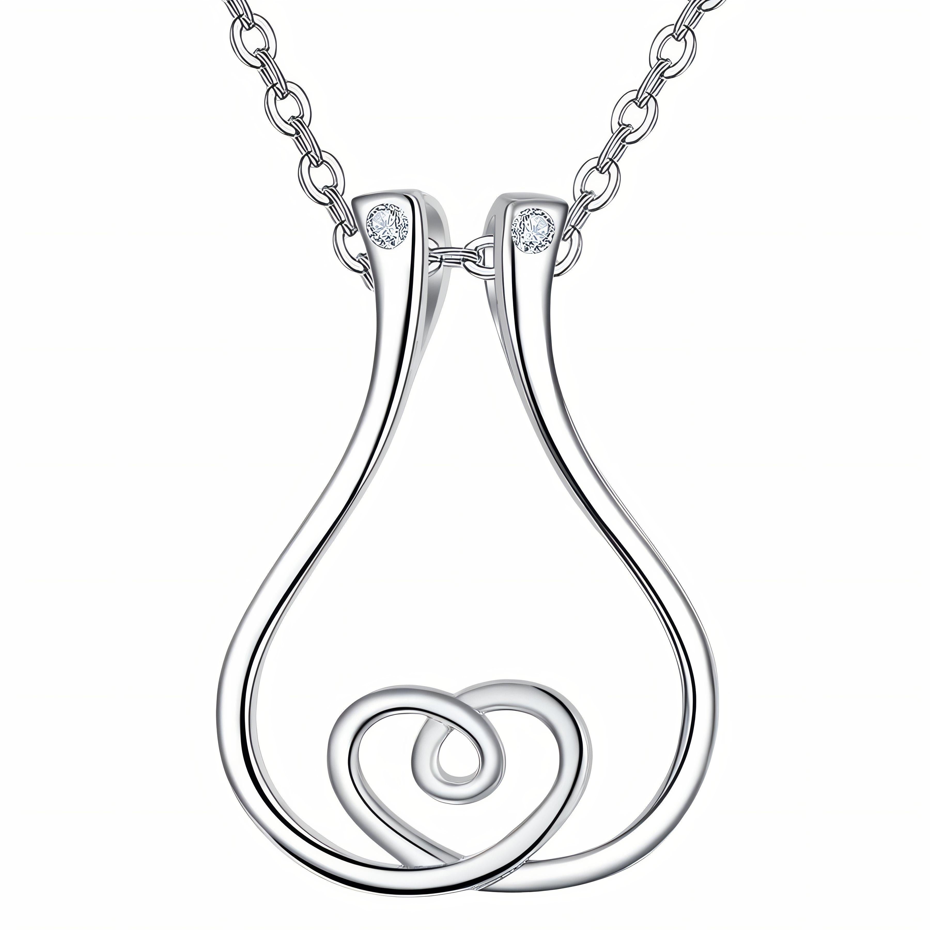 Collier porte bague pour femme, avec pendentif géométrique, cœur central délicat et zircon, en acier inoxydable