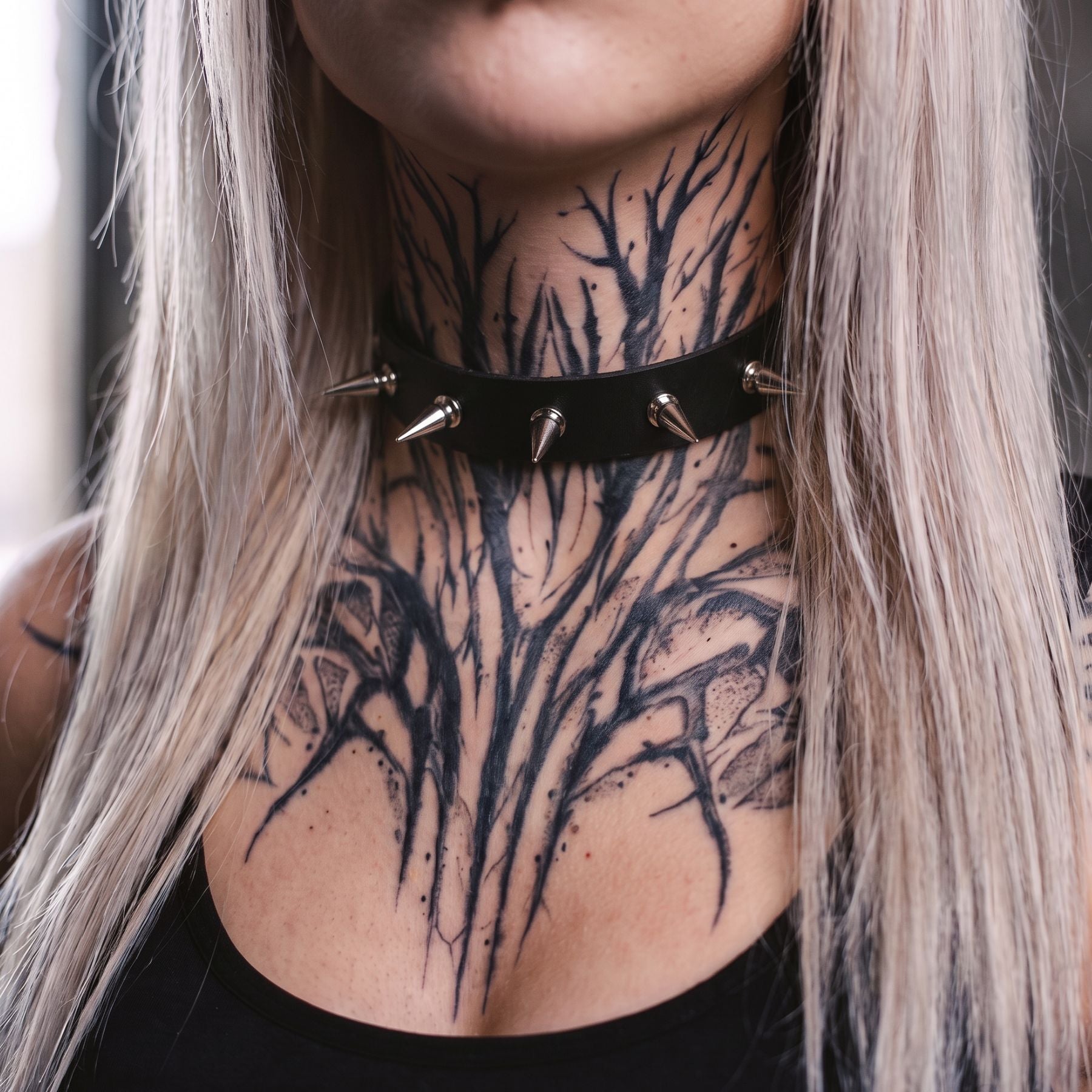 Collier punk unisexe en cuir, style gothique, design original et tendance