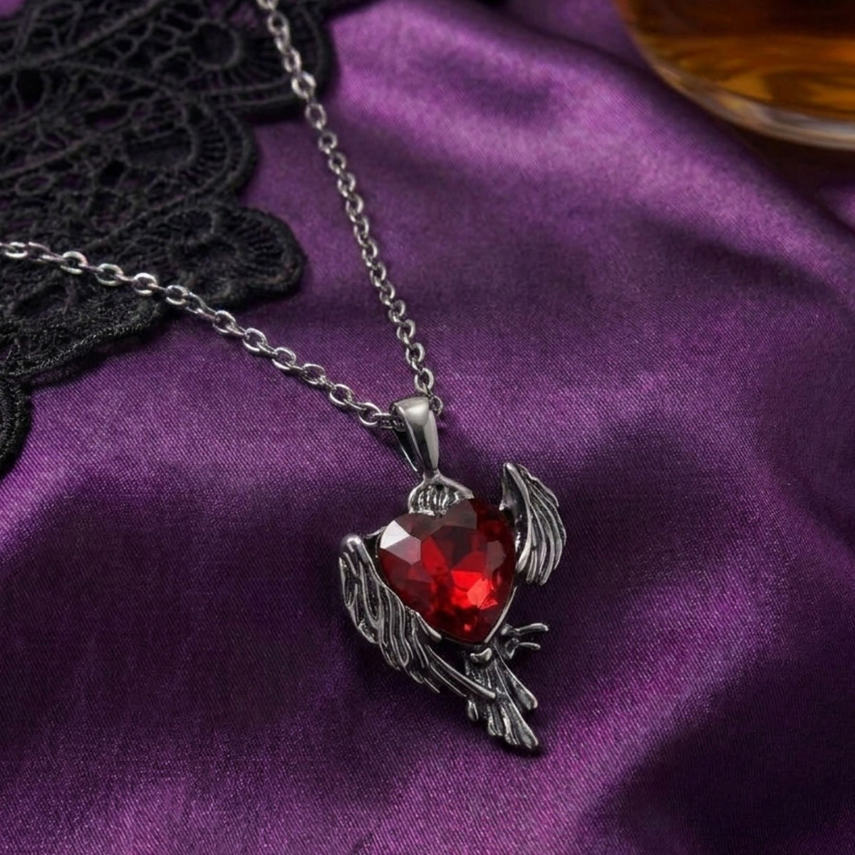 Naszyjnik damski dark romance ze stopu cynku, z łańcuszkiem lub czarnym sznurkiem, w stylu gotyckim