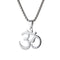 Collier symbole Om mixte, en acier inoxydable, symbole spirituel