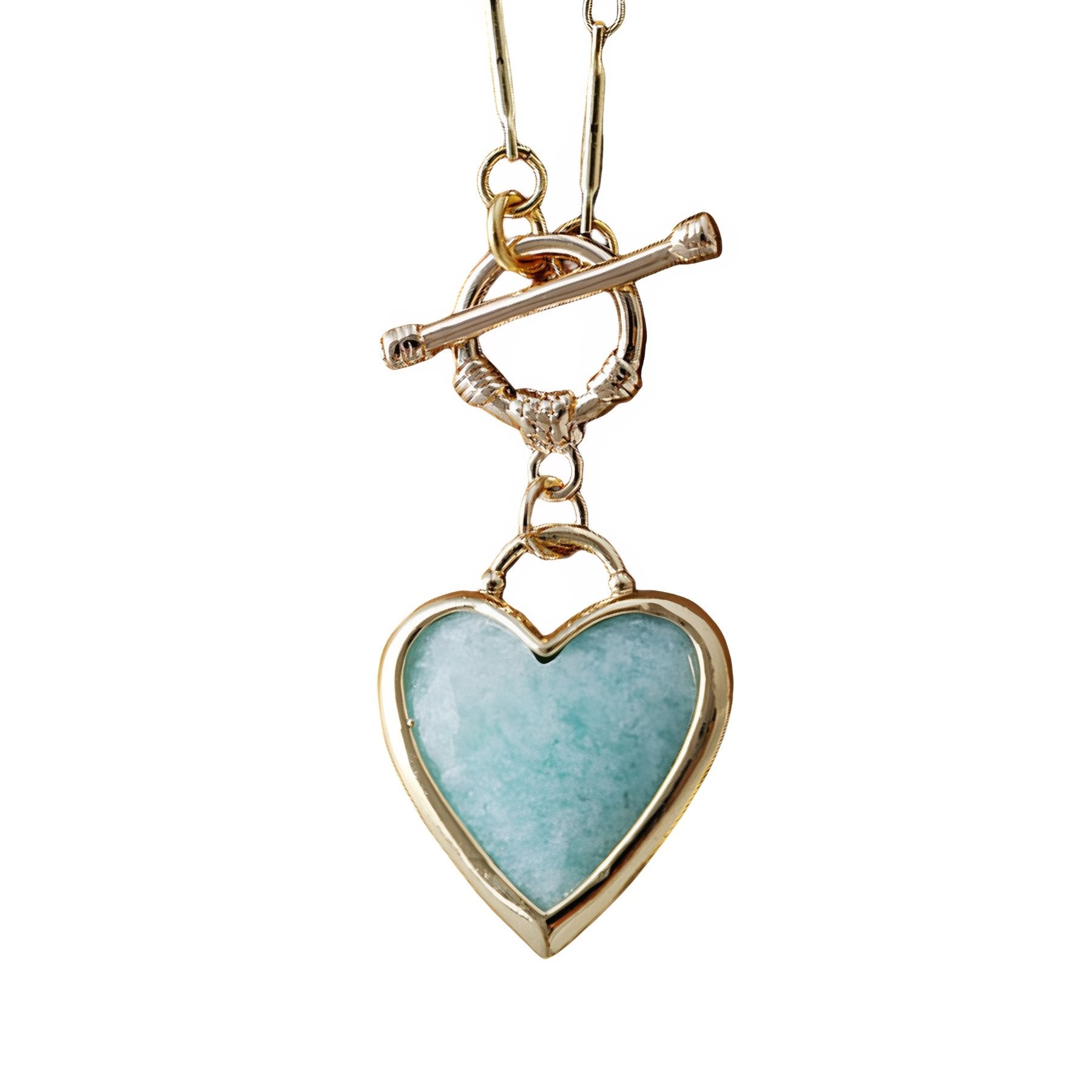 Collier romantique en pierres naturelles, pendentif cœur doré pour femme, style bohème