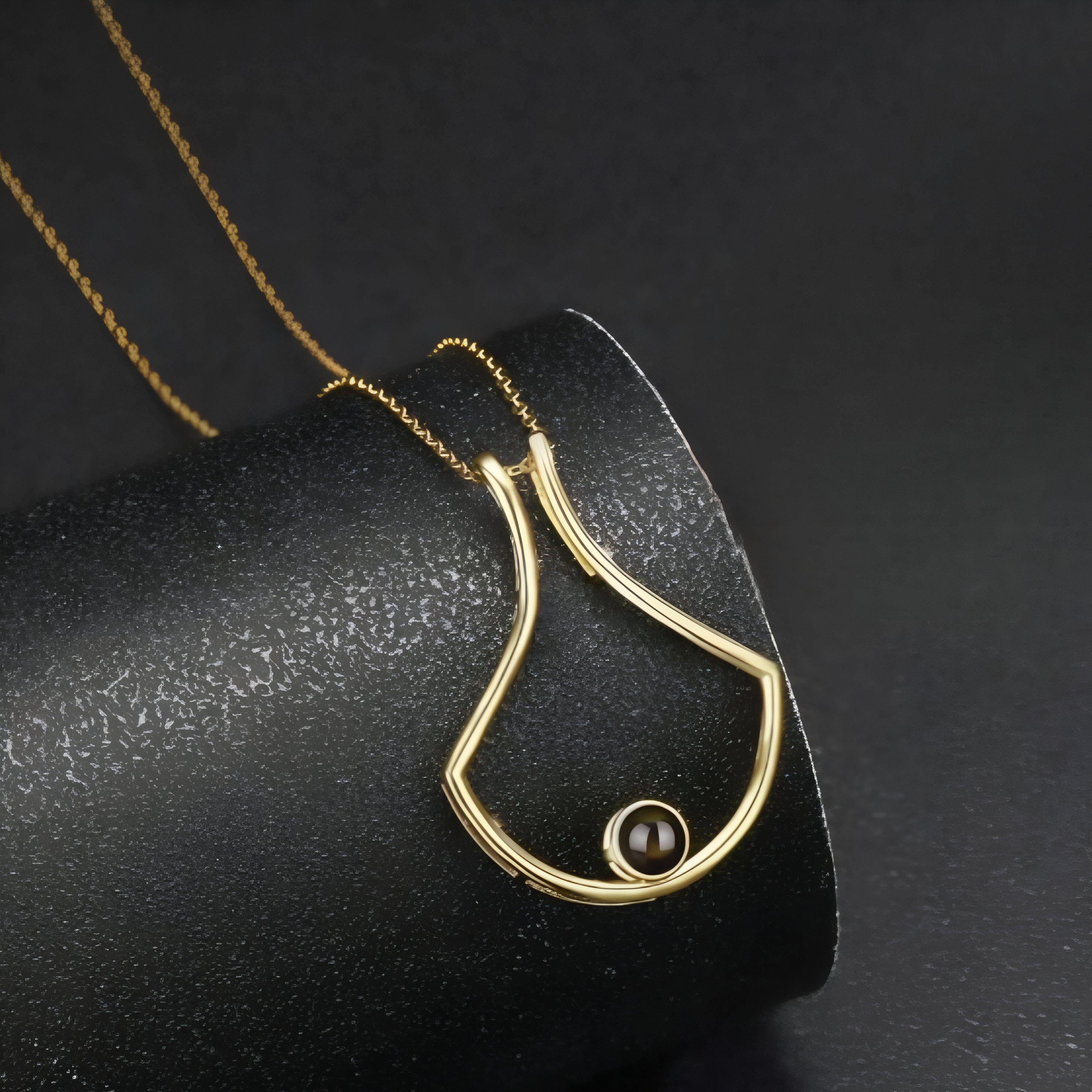 Collier porte bague pour femme, avec pendentif personnalisable avec projection photo, en acier inoxydable