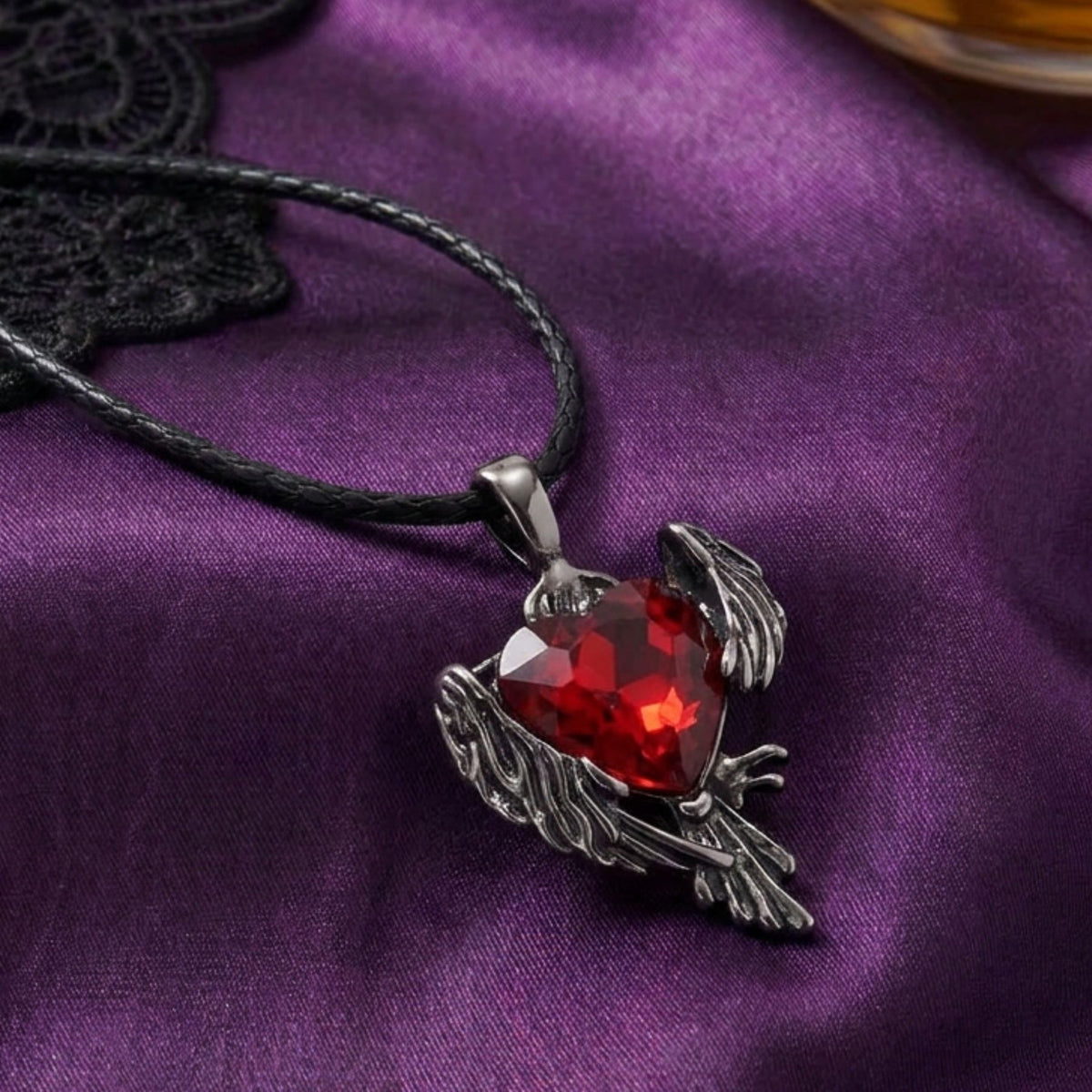 Naszyjnik damski dark romance ze stopu cynku, z łańcuszkiem lub czarnym sznurkiem, w stylu gotyckim