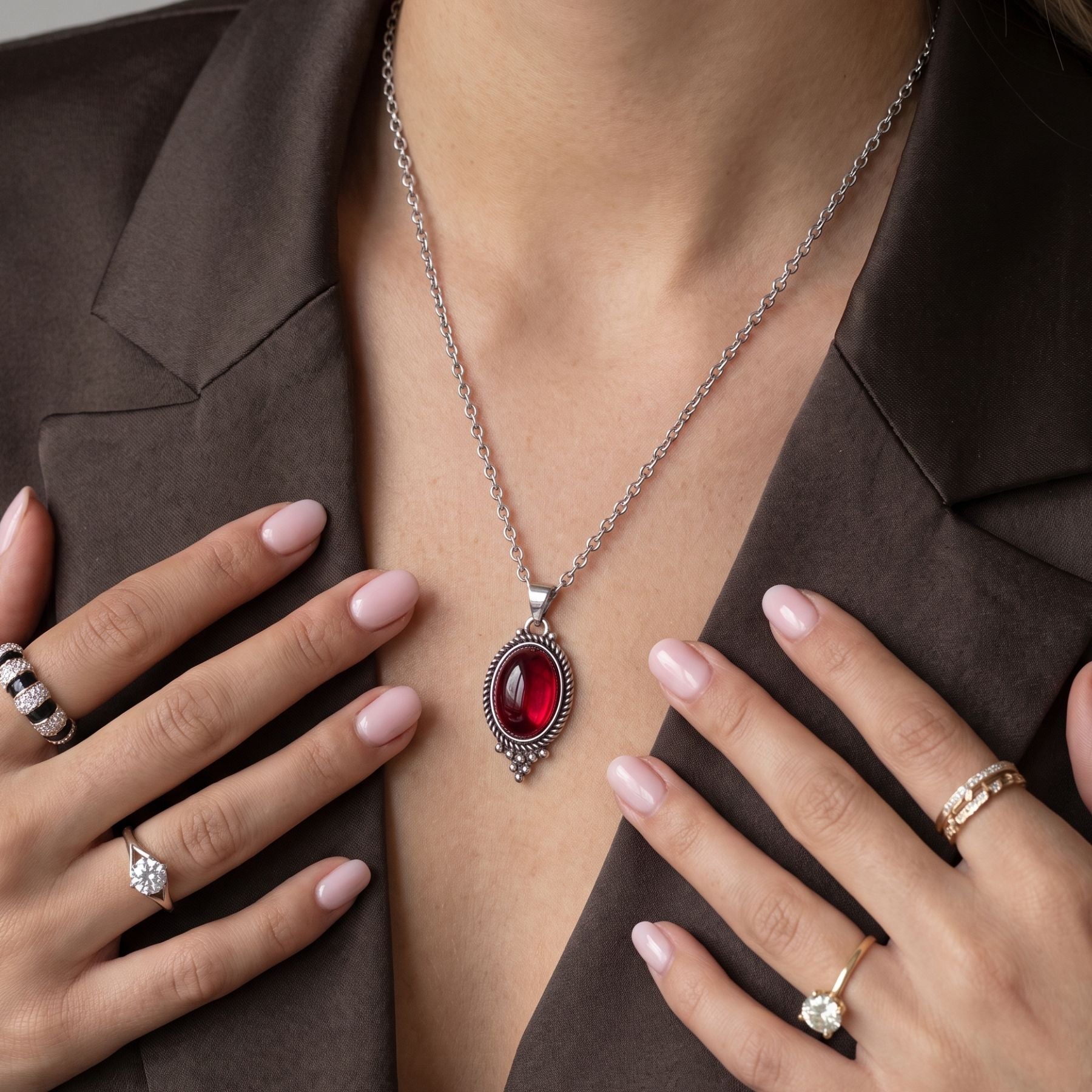 Vampir-Halskette für Damen aus Zinklegierung im Retro-Stil