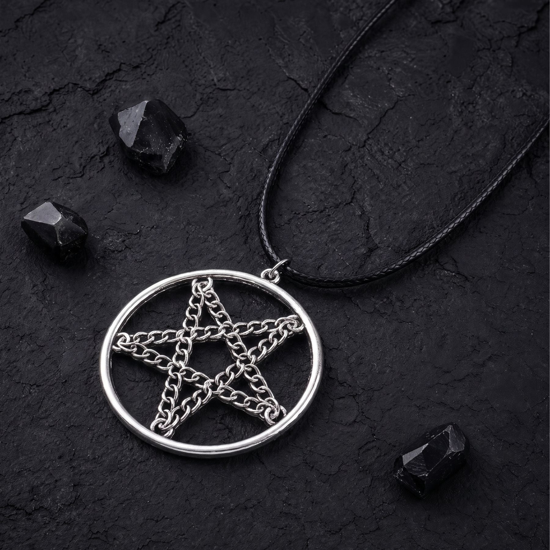 Unisex-Halskette mit satanischem Pentagramm, aus Zinklegierung, im Gothic-Stil