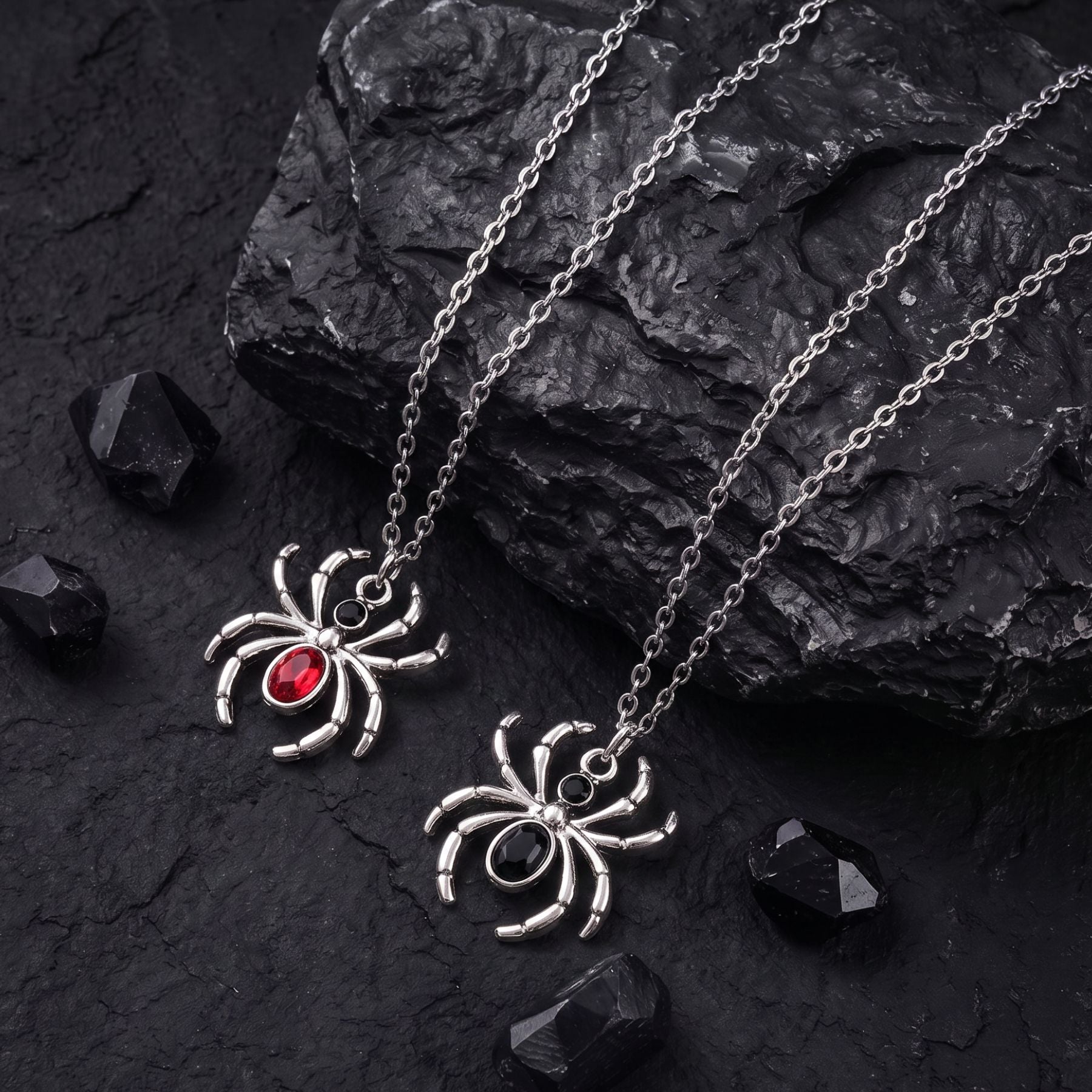 Collier araignée pour femme, en alliage de zinc, avec pierre intégrée