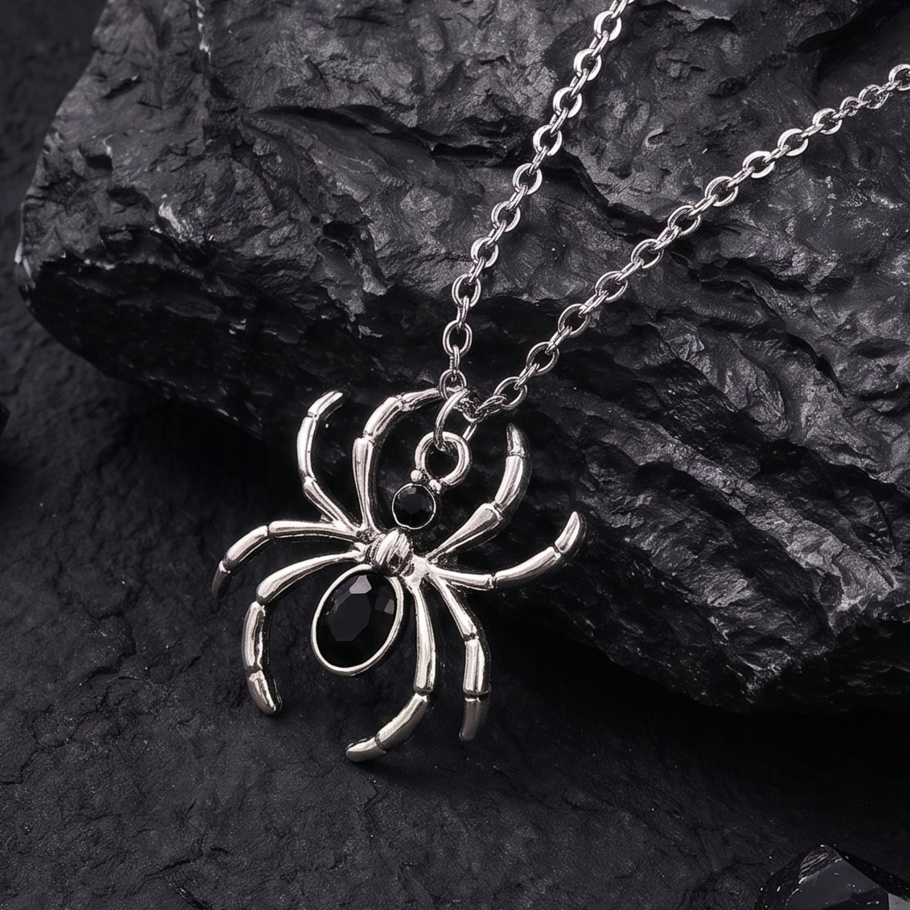 Collier araignée pour femme, en alliage de zinc, avec pierre intégrée