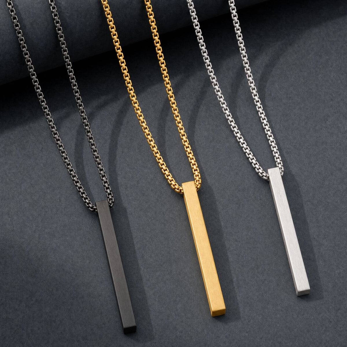 Collier pendentif géométrique pour homme, en acier inoxydable, style minimaliste