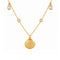 Shell pendant necklace for women, in gold stainless steel, elegant fine chain with zircons