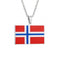 Colar com bandeira da Noruega unissexo, em aço inoxidável, pendente esmaltado nas cores da bandeira norueguesa