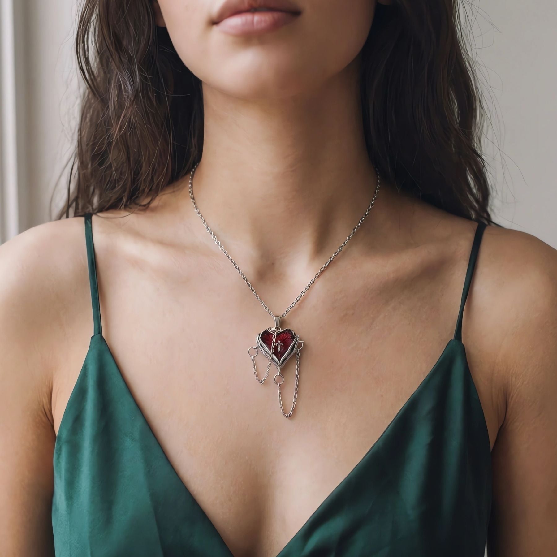 Dark-Romance-Halskette für Damen, aus Zinklegierung, im Gothic-Stil