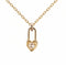 Collar con candado de corazón para mujer, en plata 925, estilo minimalista