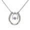 Collana con pendente a goccia da donna, in argento 925, con zircone scintillante