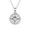 Collar brújula para mujer, de plata 925, con circonita brillante