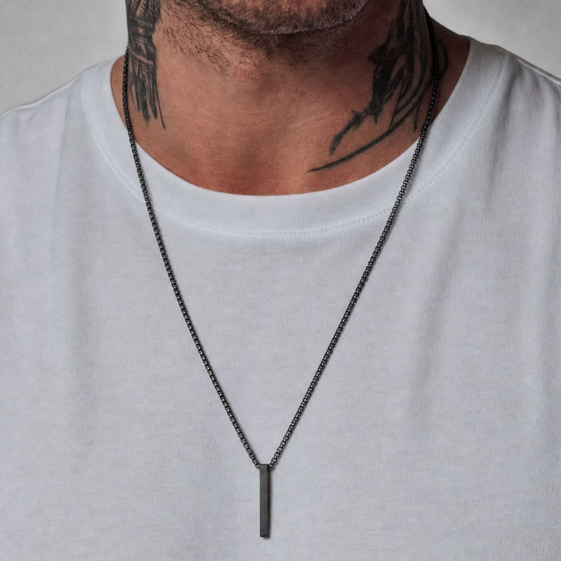 Collier pendentif géométrique pour homme, en acier inoxydable, style minimaliste