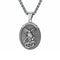 Collier pendentif Saint-Michel archange pour homme, en acier inoxydable, avec médaillon ovale sculpté