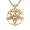Collier baphomet satanique unisexe, en acier inoxydable doré, style gothique