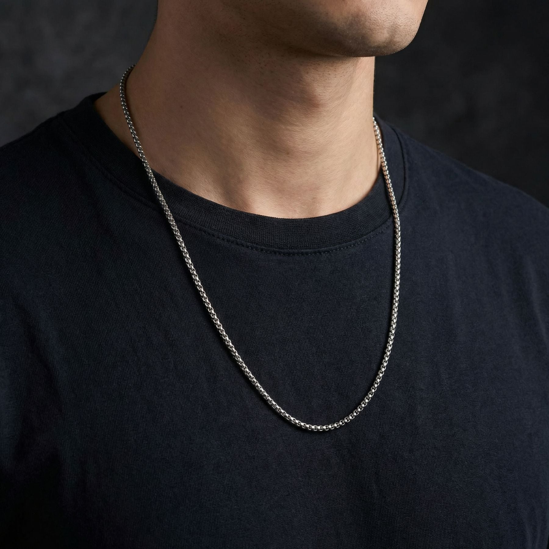 2.5mm Venetian chain for men, in stainless steel