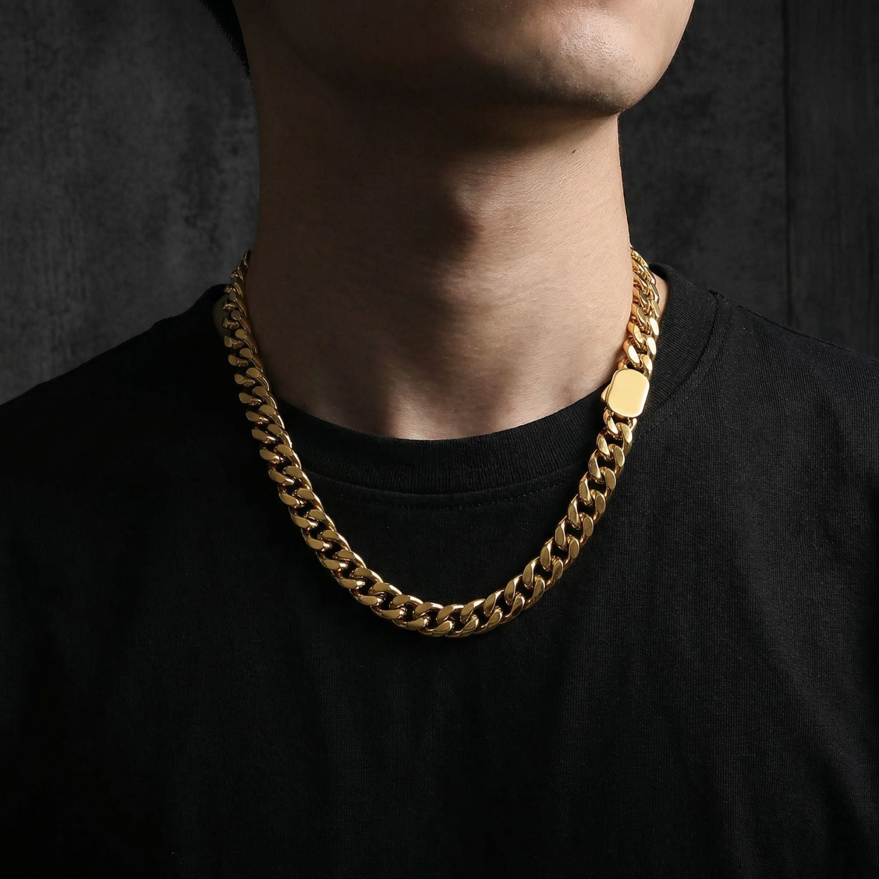 8mm Cuban chain for men in 316L stainless steel