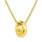 Collier court en titane doré avec pendentif anneau ovale