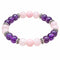 Bracelet en pierres naturelles d’améthyste et quartz rose, pour la détente et la douceur