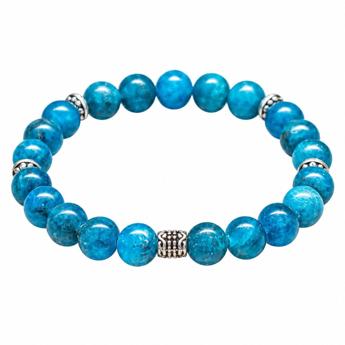 Bracelet en pierres naturelles d’apatite bleue, pour la perte de poids