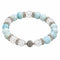 Bracelet en pierres naturelles de larimar et cristal de roche, pour la sérénité et l’apaisement