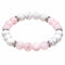 Bracelet en pierres naturelles de quartz rose et howlite, pour l’amour et la douceur