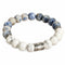 Bracelet en pierres naturelles d’howlite et sodalite, pour le calme et le lâcher-prise