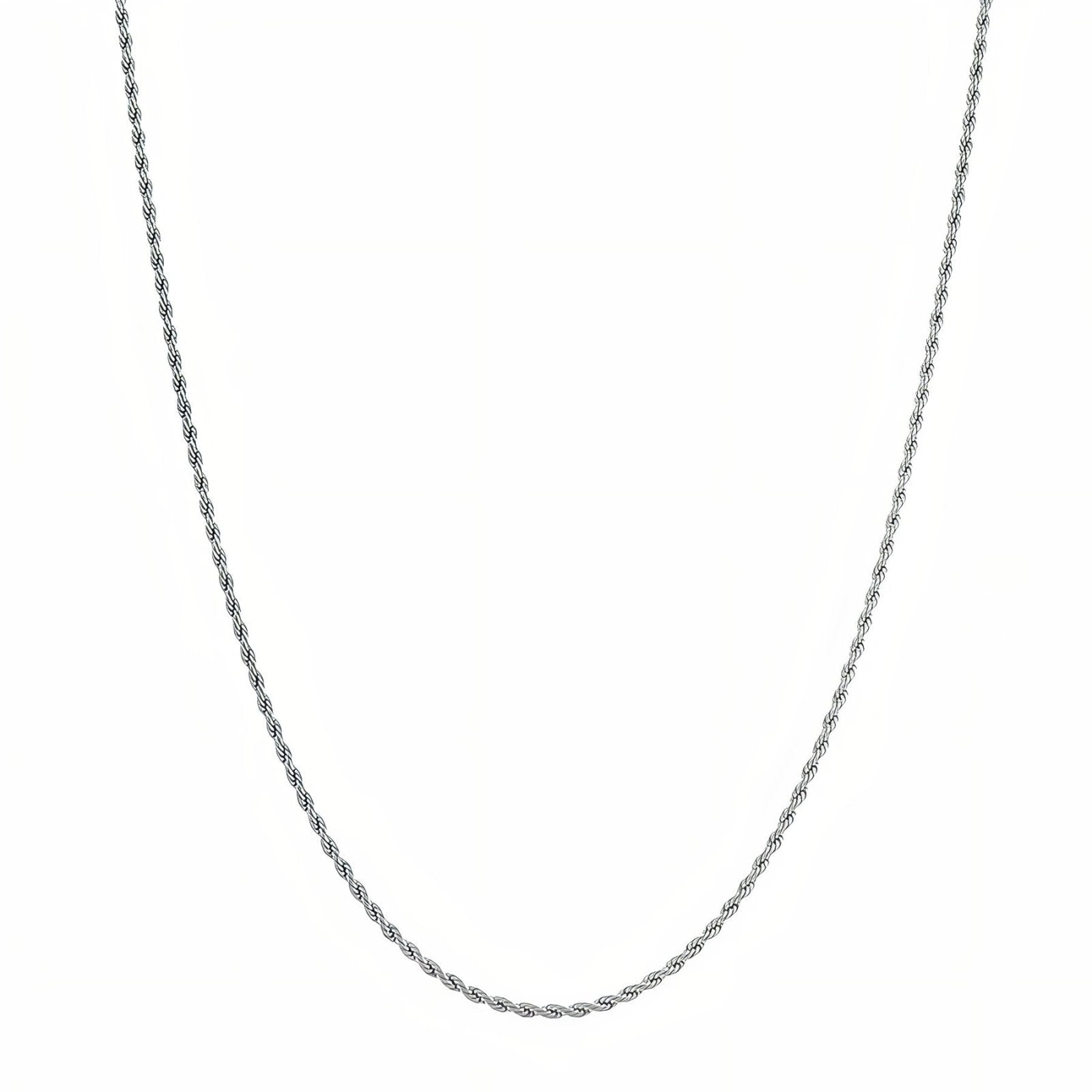 Chaine corde 2 mm en acier inoxydable, pour hommes, style ubrain, modèle Canyon