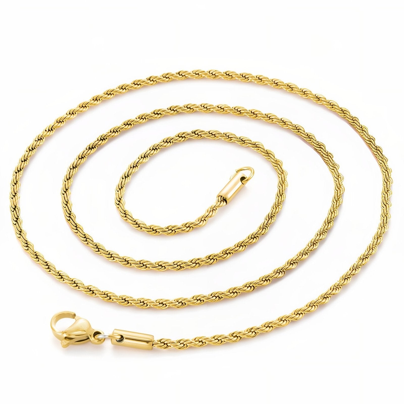 Chaine corde 2 mm en acier inoxydable, pour hommes, style ubrain, modèle Canyon