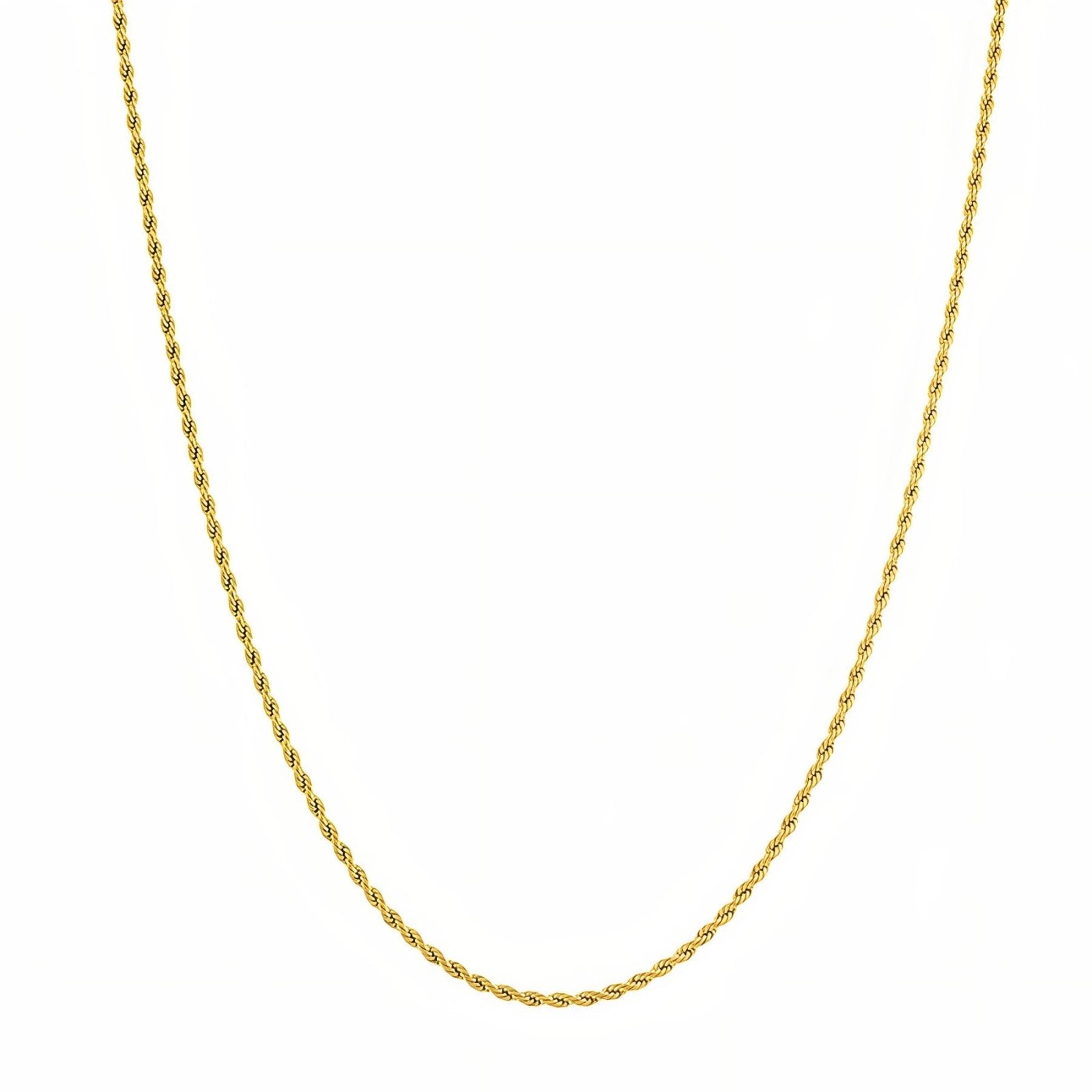 Chaine corde 2 mm en acier inoxydable, pour hommes, style ubrain, modèle Canyon