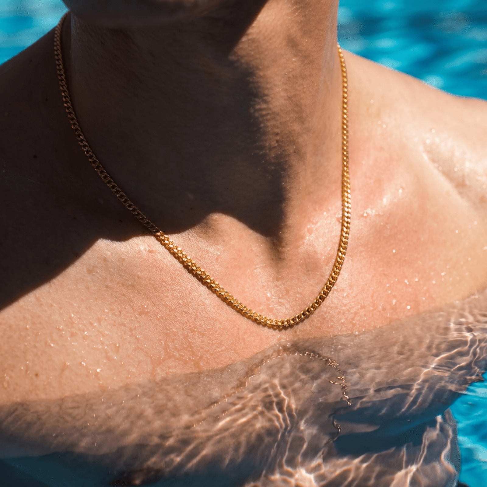 Chaine cubaine 2,5 mm en acier inoxydable, fermoir mousqueton, style contemporain, pour hommes