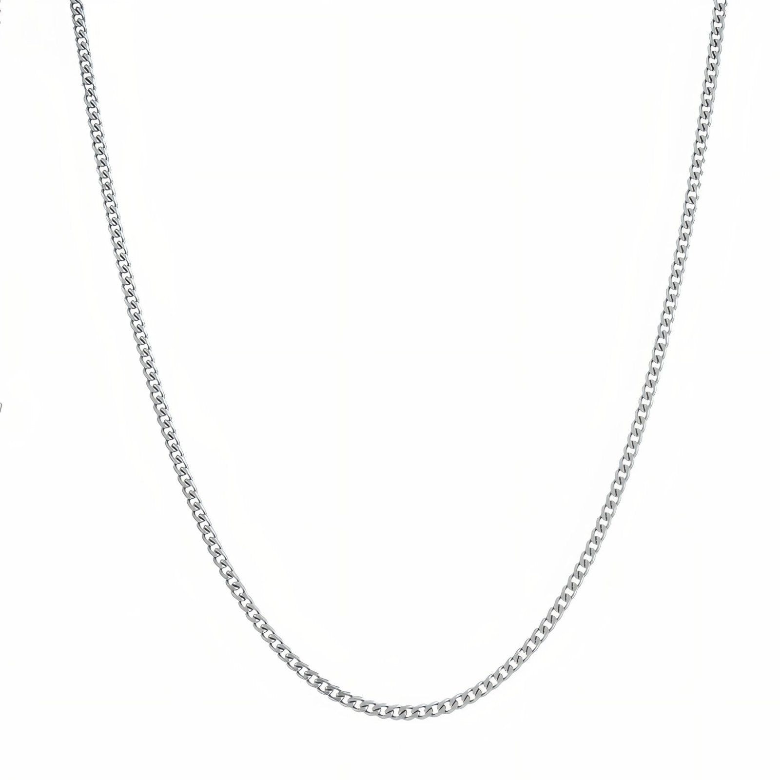 Chaine cubaine 2,5 mm en acier inoxydable, fermoir mousqueton, style contemporain, pour hommes, modèle Domingo
